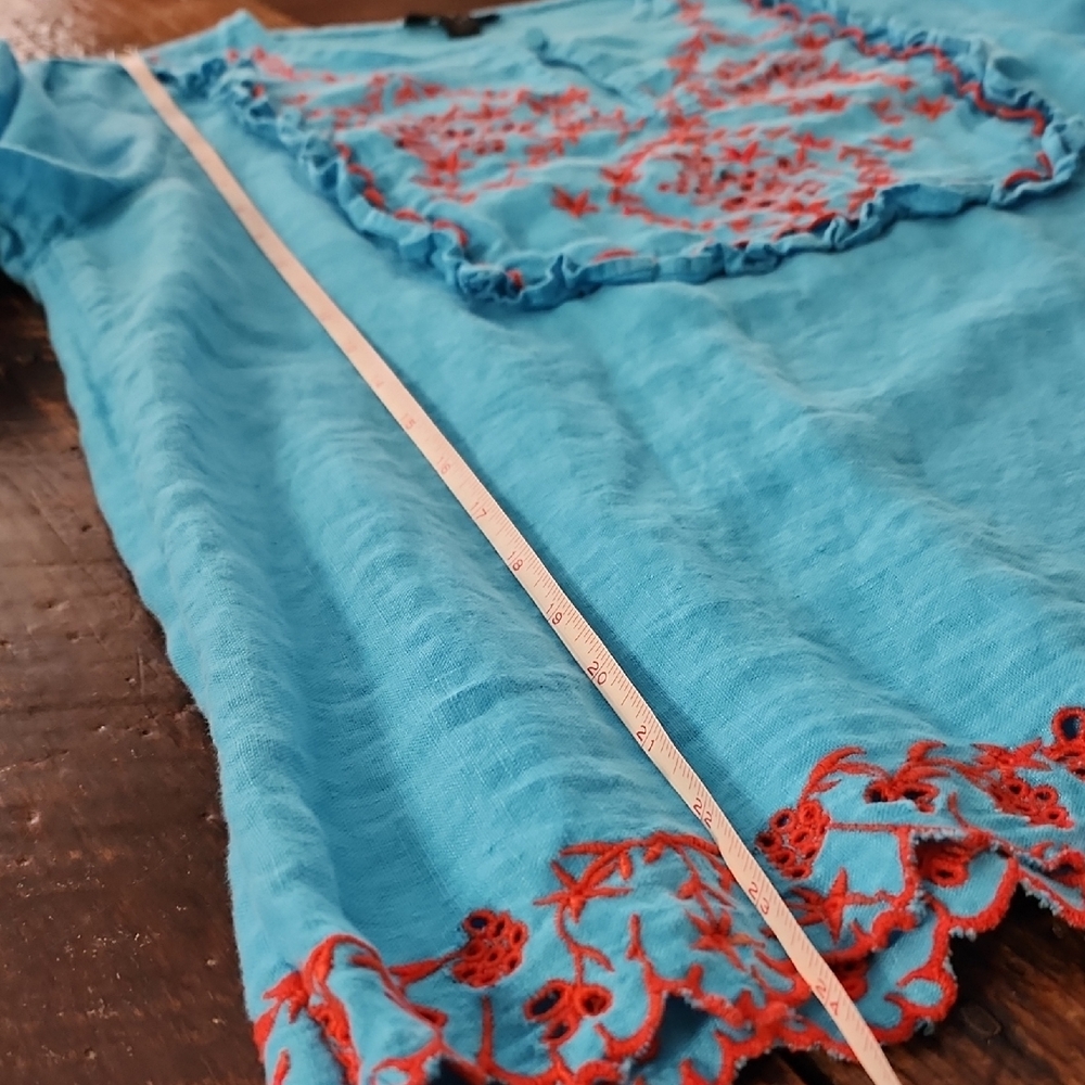 J Crew Embroidered Blue Women's Top - Picture 6 of 7